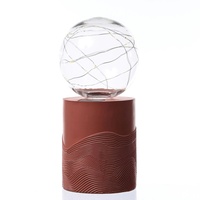 MARELIDA LED Solar Tischlampe GLOW rosa Kugelleuchte mit Sockel