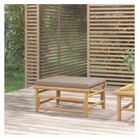VidaXL Gartenhocker mit Taupe Kissen Bambus