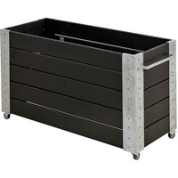 Plus Blumenkasten Cubic mit Räder Druckimprägniert RAL 9005 Schwarz