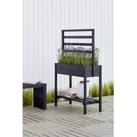 Plus Pflanzkasten auf Beine mit Spalier RAL 9005 Schwarz