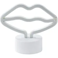 Beliani LED Neonlicht Lippen FLORA Rosa