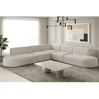 Fun Möbel Ecksofa Designersofa PALMA in Stoff Ascot Beige
