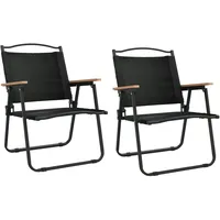 VidaXL Campingstühle 2 Stk. Schwarz 54x55x78 cm Oxford-Gewebe