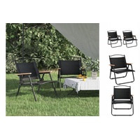 VidaXL Campingstühle 2 Stk. Schwarz 54x43x59 cm Oxford-Gewebe