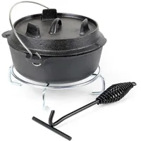 Wiltec Dutch Oven 4 l Gusseisen schwarz