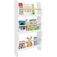 Woltu Kinder Bücherregal Wandregal Bücher-Organizer mit 3 Ablagen Kinderregal