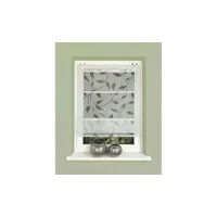 HOME WOHNIDEEN 91515 Magnetrollo RANA Ausbrenner Bambus, Ranken-Motiv, Fensterhaken,
