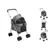 VidaXL Hundewagen Faltbar Grau 76x50x100 cm Oxford-Gewebe