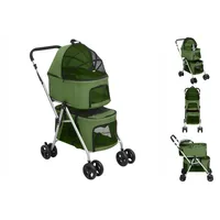 VidaXL Hundewagen für 2 Hunde Faltbar Grün 83x48x97 cm