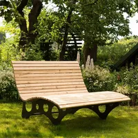 Home Deluxe Doppelliege Wellenholzliege 114 x 150 x 157