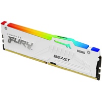 Kingston FURY Beast RGB weiß DIMM 32GB, DDR5-5200, CL36-38-38