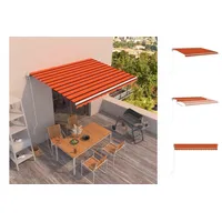 VidaXL Automatisch Gelenkarmmarkise 450 x 350 cm orange/braun 3069010