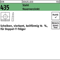 Industrial Quality Supplies DIN 435 Keilscheibe vierkant Stahl 17,5mm