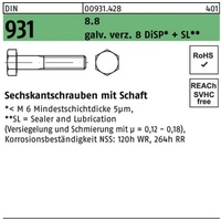 Industrial Quality Supplies DIN 931/ISO 4014 Sechskant-Schaftschraube 8.8 M