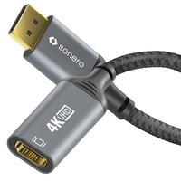 Sonero DisplayPort auf HDMI Adapter, - 4K60 grau/schwarz, -