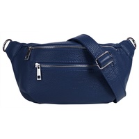 Samantha look Gürteltasche echt Leder, Made in Italy, blau
