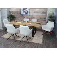 Mendler 6er-Set Esszimmerstuhl HWC-G67, Küchenstuhl Armlehne, drehbar Auto-Position, Samt