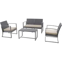 Svita LOIS XL Polyrattan Sitzgruppe Gartenmöbelset Garnitur Tisch Sessel