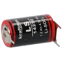 Kraftmax Li 3,6V Batterie mit Pins - -/+ LS14250