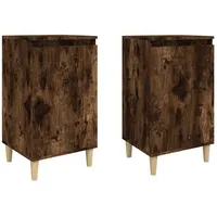 VidaXL Nachttische 2 Stk. Räuchereiche 40x35x70 cm Holzwerkstoff