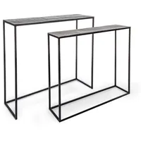 BIZZOTTO Tahir Konsolentisch 2er Set 100x30x75 grau