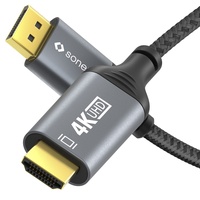 Sonero Sonero® DisplayPort auf HDMI Kabel, - 4K60, grau/schwarz,