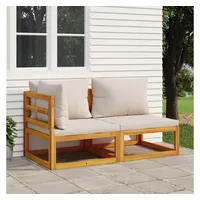 VidaXL 2-tlg. Garten-Sofa-Set mit Kissen Massivholz Akazie