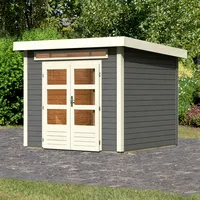 Karibu Woodfeeling Ammersee 3", BxT: 276x279 cm (terragrau,