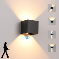 Kukak LED Wandleuchte Innen/Aussen mit Bewegungsmelder,12W Wandlampe,IP 65 Wasserdichte