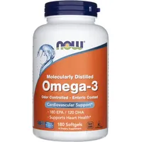 NOW Foods Omega-3, 180 molekular destillierte & magensaftresistente Weichkapseln