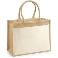 Westford Mill W427 Cotton Pocket Jute Shopper Einheitsgröße