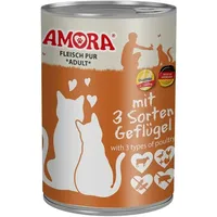 Amora Fleisch Pur 3 Sorten Geflügel 400g (Menge: 6