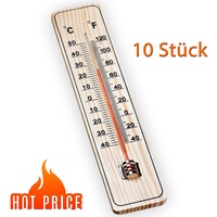 Temperaturmesser Zimmerthermometer Raumthermometer 10 Stück Holz Holzthermometer MD9