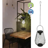 Cepewa LED Solarlampe zum Aufhängen Metallstreben 16x22cm H70cm Eisen