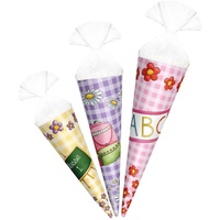 ROTH Schultüte zum Anhängen Mädchen 15/125/10cm rund Kreppverschluss mit