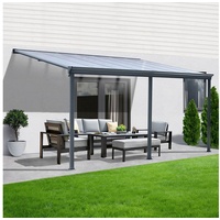 Aileenstore Terrassenüberdachung Aluminium 495 cm als Bausatz Sichtschienen und