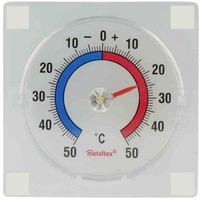 Metaltex Fensterthermometer quadratisch aus Kunststoff, zum Kleben