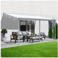Aileenstore Terrassenüberdachung Aluminium 434 cm als Bausatz Sichtschienen und