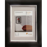 The Wall Kunststoff Bilderrahmen Elegance schwarz-metallic-silber, 70 x 100