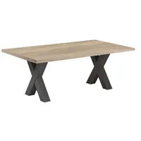 Roller Couchtisch - Graphit-Eiche Sägerau - X-Gestell - 120x70