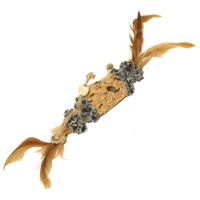 Duvo+ Katzenspielzeug Barel mit Federn & Glocken, 26cm braun,