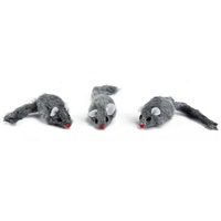 Beeztees Katzenspielzeug Plüsch Mäuse grau 3 Stück 5x3x2,5 cm