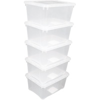 Spetebo Kunststoff Aufbewahrungsbox transparent - 4,5 L / 5er