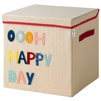 Lifeney Aufbewahrungsbox mit Deckel und Happy Day I Spielzeugbox