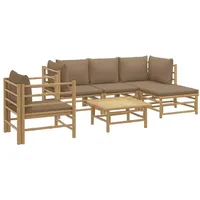 VidaXL Garten-Lounge-Set 6-tlg. taupe bambus