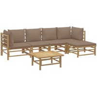 VidaXL Garten-Lounge-Set 6-tlg. taupe bambus