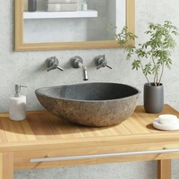 VidaXL Waschbecken Flussstein Oval (37-46)x(29-36) cm