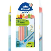 Pelikan Buntstifte griffix 9 St. blau/rot/mehrfarbig