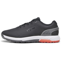 Puma ALPHACAT Nitro Golfschuh, Black-Quiet Shade-RED Blast, 42