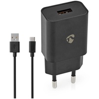 Nedis 12W USB-Universal-Ladegerät inkl. USB-C-Kabel schwarz